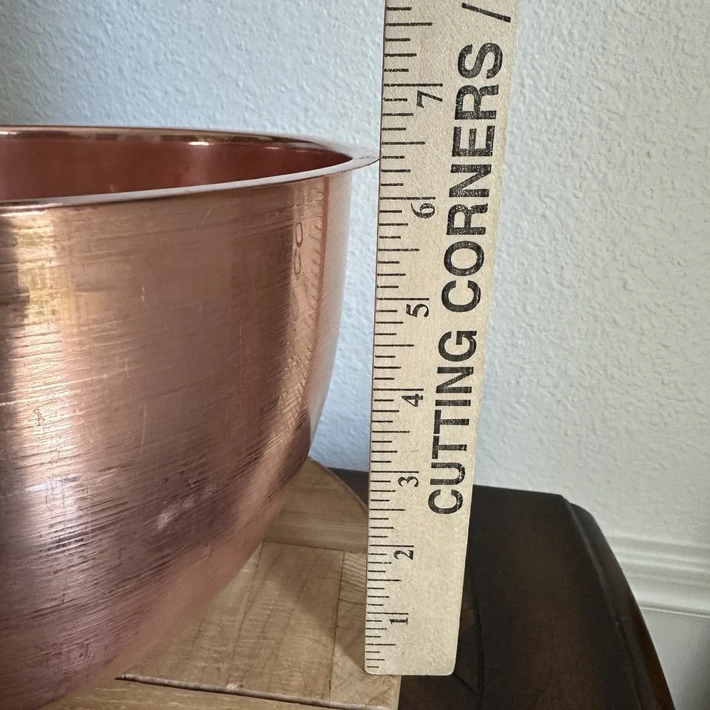 Vintage O.D.I. Spun Solid Copper Mixing Bowl 9